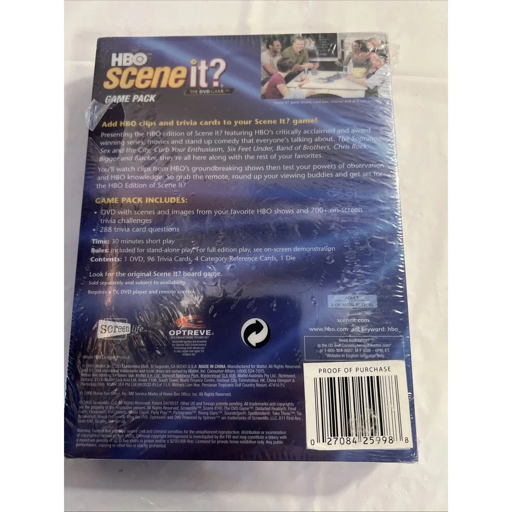 Scene It HBO Edition (Super Game Pack) (DVD / HD Video Game, 2005)